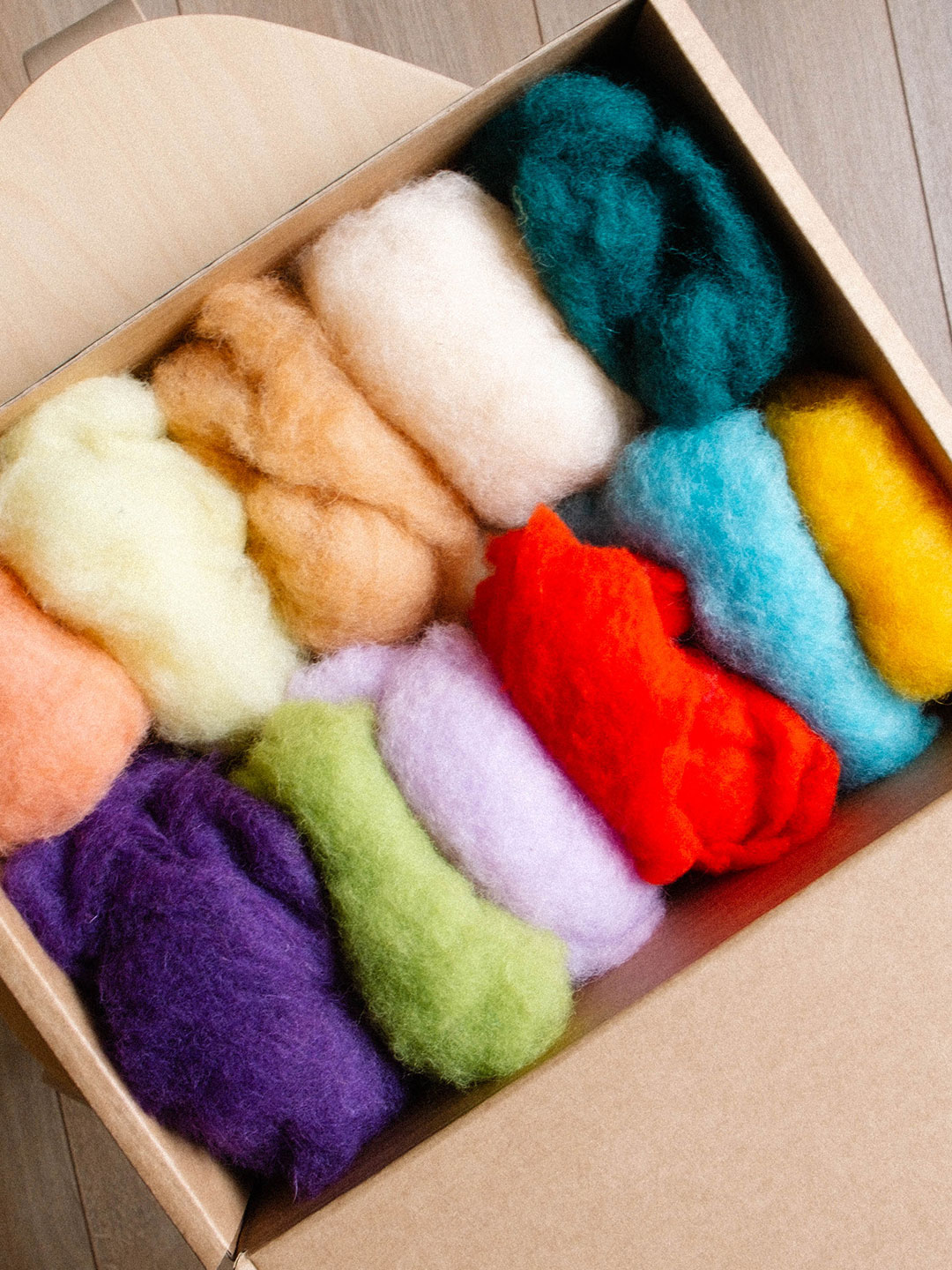 Pack 10 colores lana cardada